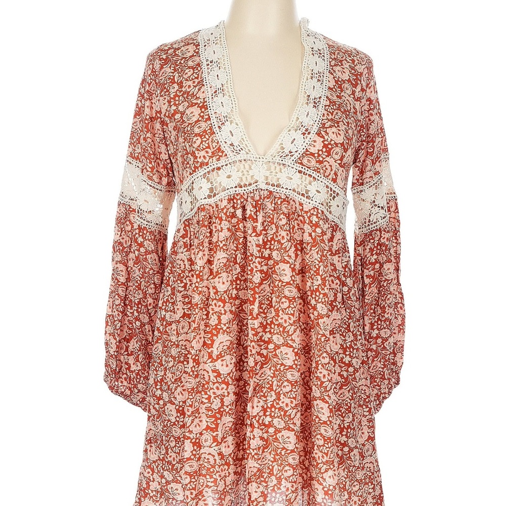 Trixxi Rust and White Floral Dress